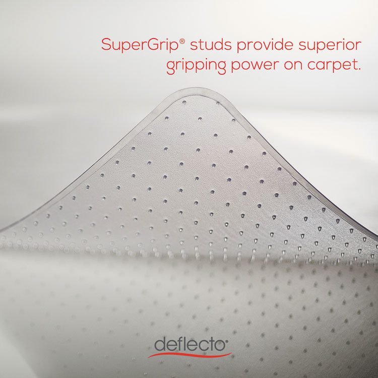 SuperMat Frequent Use Chair Mat for Medium Pile Carpeted Floors, Rectangular, Beveled Edges, 45" x 53", Clear