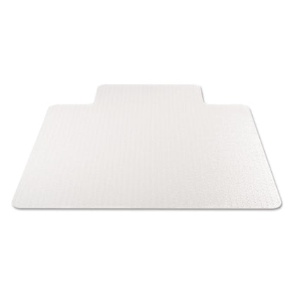 EconoMat Occasional Use Chair Mat for Flat Pile Carpeted Floors, Rectangular with Lip, 36" x 48", Clear, Ships Flat