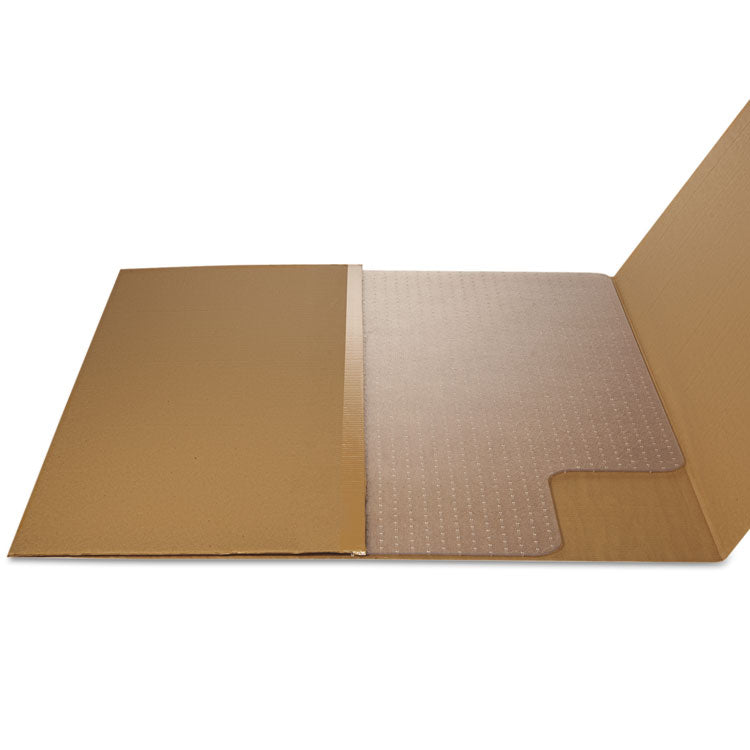 SuperMat Frequent Use Chair Mat for Medium Pile Carpeted Floors, Rectangular with Wide Lip, 45" x 53", Clear, Ships Flat