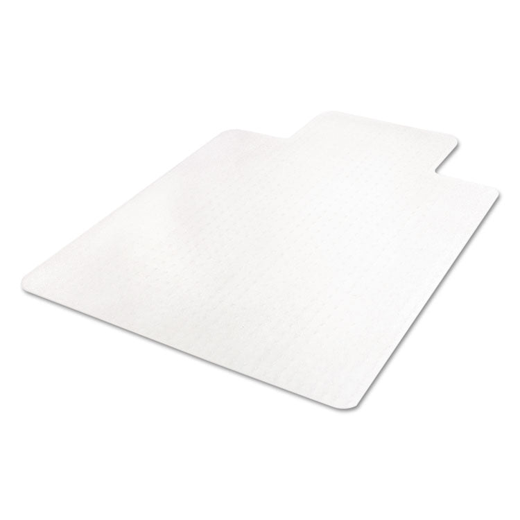 EconoMat Occasional Use Chair Mat for Flat Pile Carpeted Floors, Rectangular with Lip, 36" x 48", Clear, Ships Flat