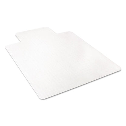 EconoMat Occasional Use Chair Mat for Flat Pile Carpeted Floors, Rectangular with Lip, 36" x 48", Clear, Ships Flat