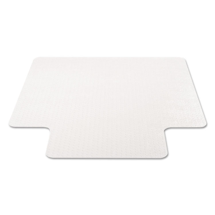 EconoMat Occasional Use Chair Mat for Flat Pile Carpeted Floors, Rectangular with Lip, 36" x 48", Clear, Ships Flat