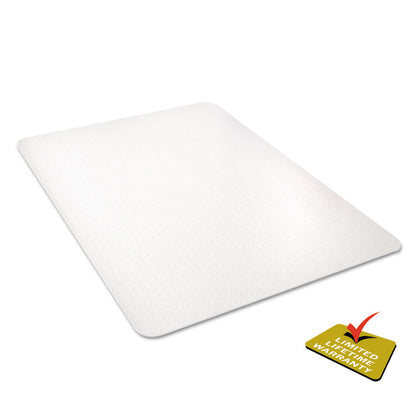 Clear All Day Use Chair Mat for Flat to Extra-High/Plush Pile Carpeted Floors, Rectangular, Straight Edges, 46" x 60", Clear