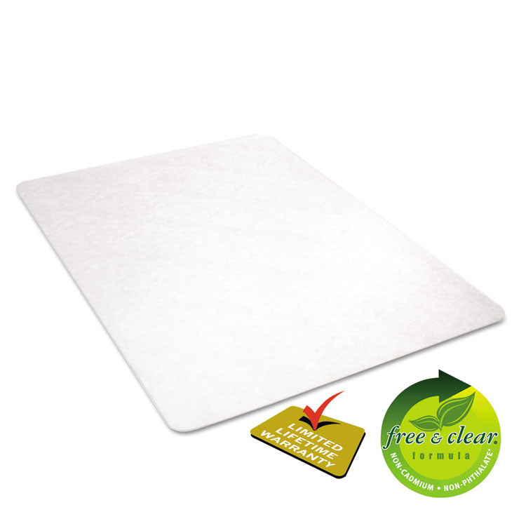 EconoMat Non-Studded All Day Use Chair Mat for Hard Floors, Rectangular, 46" x 60", Clear, Ships Flat