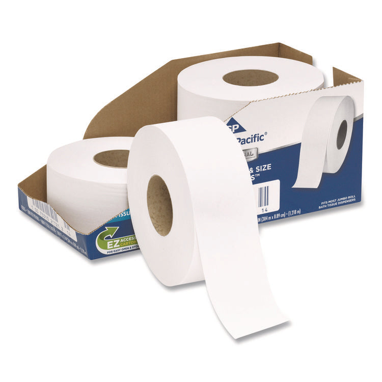 White Jumbo Bathroom Tissue, Septic Safe, 2-Ply, 3.5" x 1,000 ft, 4 Rolls/Carton