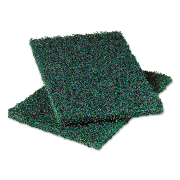 Heavy-Duty Scouring Pad 86, Green, 6 x 9, 6/Pack, 10 Packs/Carton