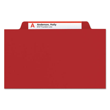 Colored Top Tab Classification Folders, 2/5-Cut Tab, Expands 2", 2 Dividers, 6 SafeSHIELD Fasteners, Letter Size, Red, 10/Box