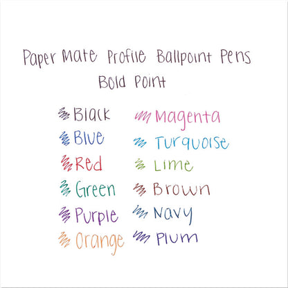 Profile Ballpoint Pen, Retractable, Bold 1.4 mm, Blue Ink, Translucent Blue Barrel, Dozen