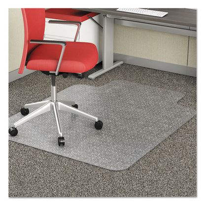 EconoMat Occasional Use Chair Mat for Flat Pile Carpeted Floors, Rectangular with Lip, 36" x 48", Clear, Ships Flat