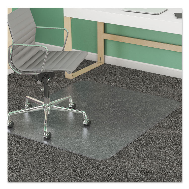 SuperMat Frequent Use Chair Mat for Medium Pile Carpeted Floors, Rectangular, Beveled Edges, 45" x 53", Clear