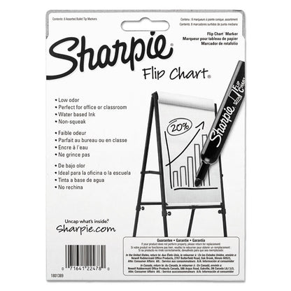 Flip Chart Marker, Broad Bullet Tip, Assorted Colors, 8/Set