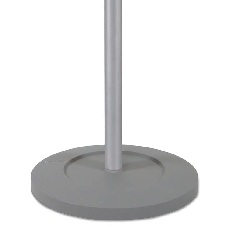 Wavy Coat Tree, Six Hangers/Two Knobs/Four Hooks, 18.88w x 14d x 68.5h, Silver/Wood