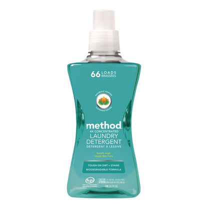 4X Concentrated Laundry Detergent, Beach Sage Scent, 53.5 oz Bottle, 4/Carton