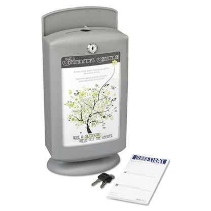 Customizable Plastic Suggestion Box, 7 x 5 x 14.5, Light Gray