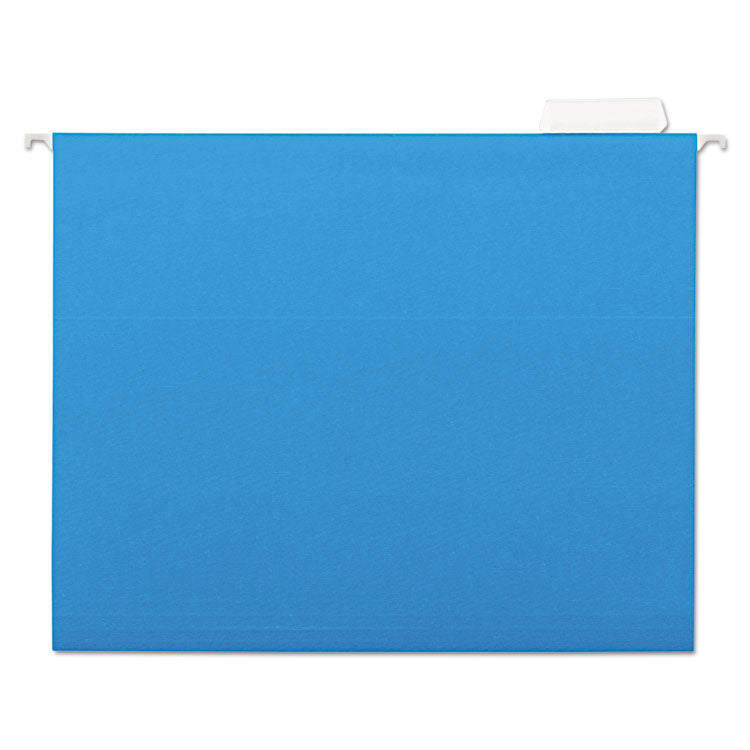 7530013649499, SKILCRAFT Hanging File Folder, Letter Size, 1/5-Cut Tabs, Blue, 25/Box