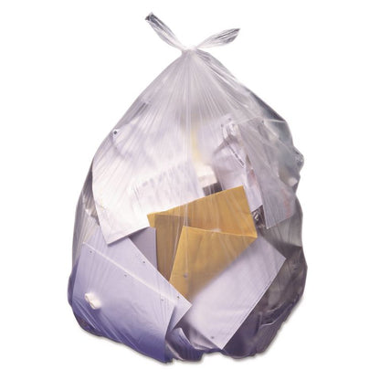 High-Density Waste Can Liners, 45 gal, 14 mic, 40" x 48", Natural, 25 Bags/Roll, 10 Rolls/Carton
