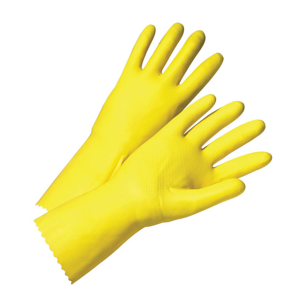 PIP 18 MIL Flock Lined Yellow Latex Individ, 144 Pairs/Case