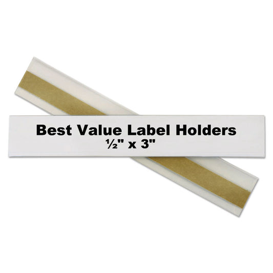 Self-Adhesive Label Holders, Top Load, 0.5 x 3, Clear, 50/Pack