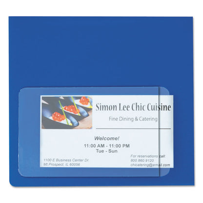 Self-Adhesive Business Card Holders, Side Load, 2 x 3.5, Clear, 10/Pack