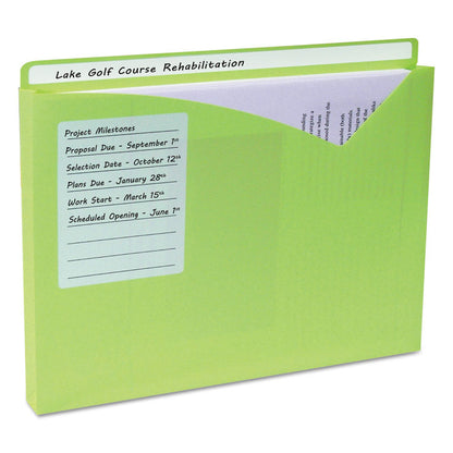 Write-On Poly File Jackets, Straight Tab, Letter Size, Assorted Colors, 25/Box