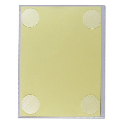 Cubicle Keepers Hook and Loop-Backed Display, 9.2 x 11.41, Velcro Mount, Clear, 25/Pack