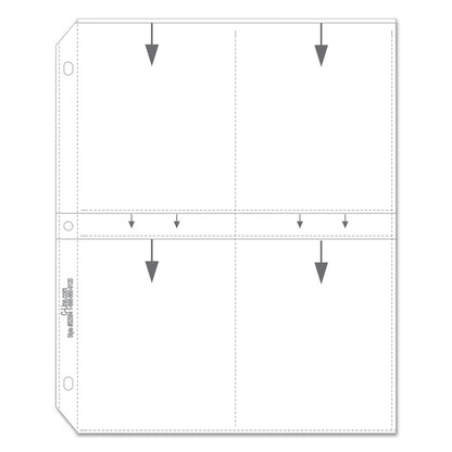 Clear Photo Pages for Eight 3.5 x 5 Photos, 3-Hole Punched, 11.25 x 8.13, 50/Box