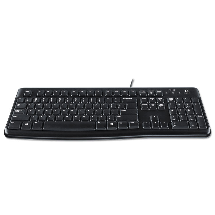 K120 Ergonomic Desktop Wired Keyboard, USB, Black