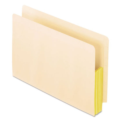 Manila Drop Front Shelf File Pockets with Rip-Proof-Tape Gusset Top, 5.25" Expansion, Legal Size, Manila, 10/Box