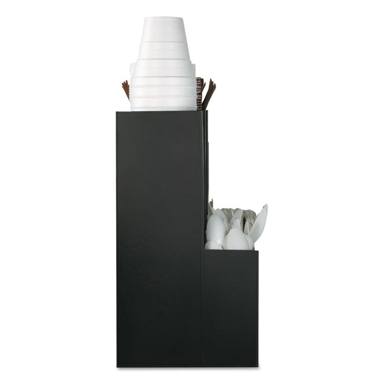 Coffee Condiment Caddy Organizer, 10 Compartments, 5.4 x 11 x 12.6, Black