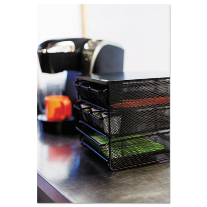 Onyx Three Drawer Hospitality Organizer, 7 Compartments, 11.5 x 8.25 x 8.25, Black