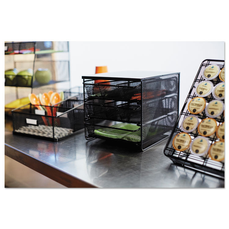 Onyx Three Drawer Hospitality Organizer, 7 Compartments, 11.5 x 8.25 x 8.25, Black