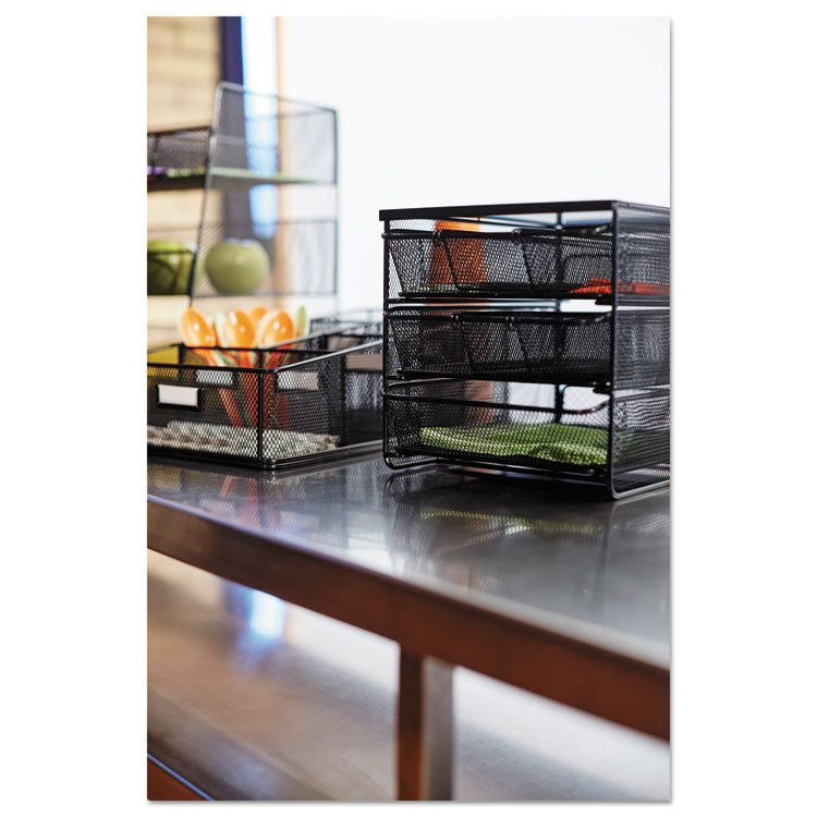 Onyx Three Drawer Hospitality Organizer, 7 Compartments, 11.5 x 8.25 x 8.25, Black