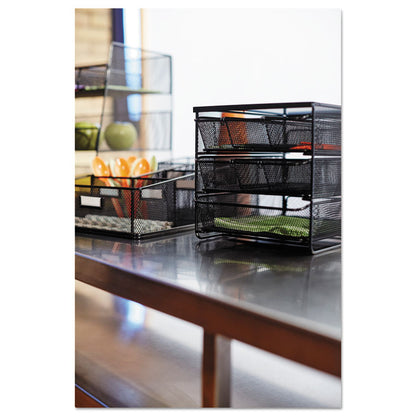 Onyx Three Drawer Hospitality Organizer, 7 Compartments, 11.5 x 8.25 x 8.25, Black