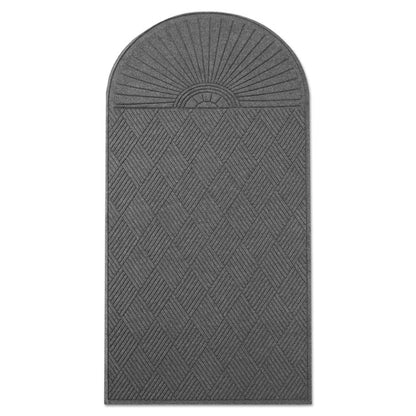 EcoGuard Diamond Floor Mats, Rectangular with Single Fan, Charcoal Gray Carpeted Surface, 96" x 48"