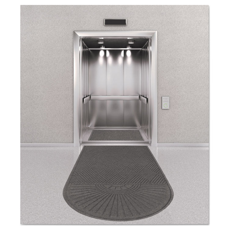 EcoGuard Diamond Floor Mats, Rectangular with Single Fan, Charcoal Gray Carpeted Surface, 96" x 48"