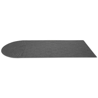 EcoGuard Diamond Floor Mats, Rectangular with Single Fan, Charcoal Gray Carpeted Surface, 96" x 48"