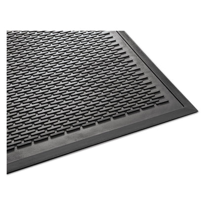Clean Step Outdoor Rubber Scraper Mat, Black Ribbon Ribbed Polypropylene Surface, 36" x 60"