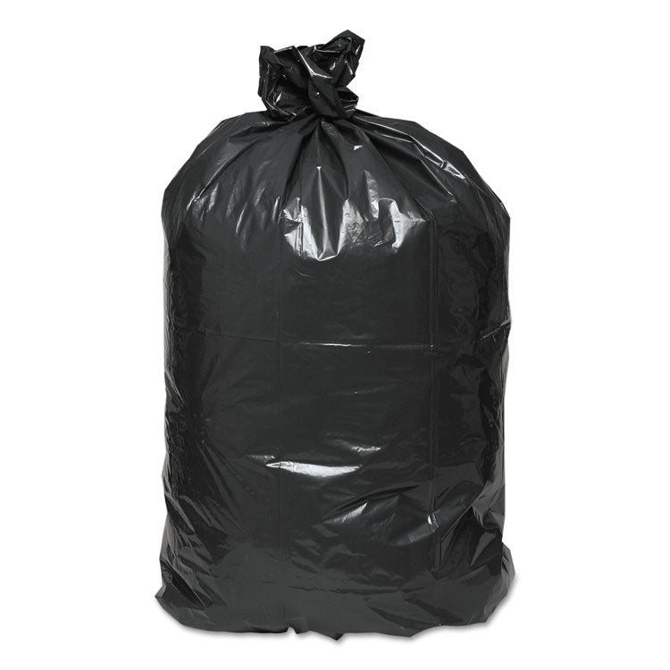 Linear Low Density Recycled Can Liners, 45 Gallon, 1.25 mil, 40" x 46", Black, 10 Bags/Roll, 10 Rolls/Carton