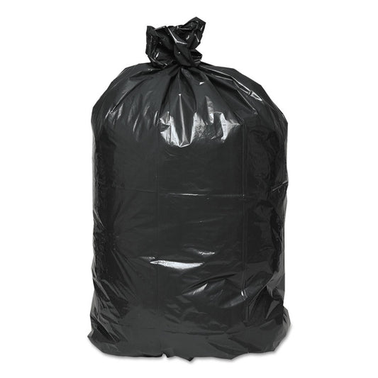 Linear Low Density Recycled Can Liners, 45 Gallon, 1.25 mil, 40" x 46", Black, 10 Bags/Roll, 10 Rolls/Carton