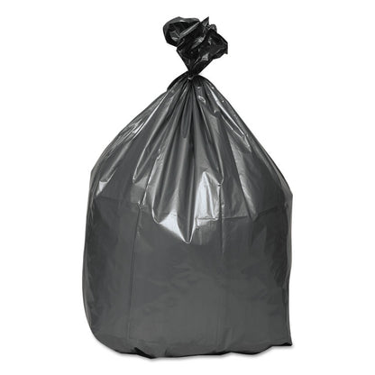 Can Liners, 60 gal, 1.55 mil, 39" x 56", Gray, 10 Bags/Roll, 5 Rolls/Carton