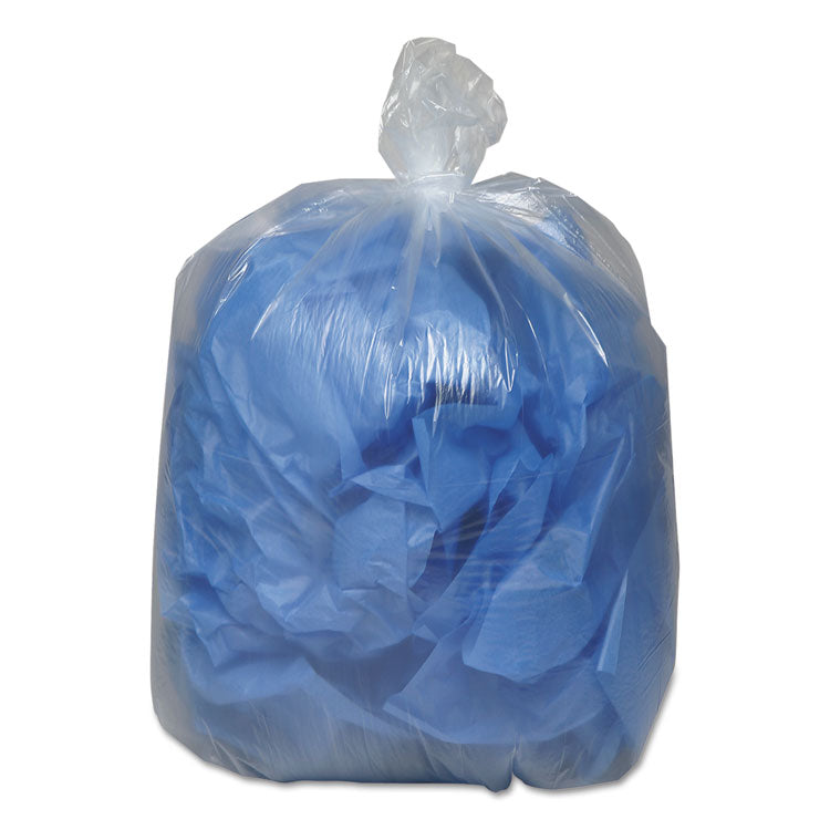 Linear Low-Density Can Liners, 16 Gallon, 0.6 mil, 24" x 33", Clear, 25 Bags/Roll, 20 Rolls/Carton