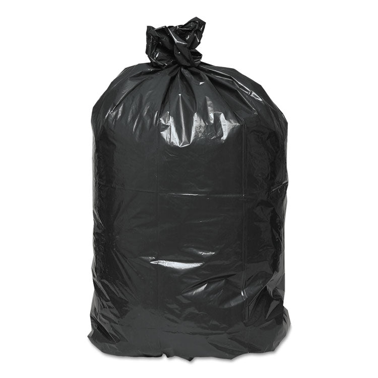 Linear Low Density Recycled Can Liners, 33 Gallon, 1.25 mil, 33" x 39", Black, 10 Bags/Roll, 10 Rolls/Carton