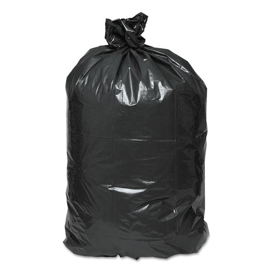 Linear Low-Density Can Liners, 60 Gallon, 0.9 mil, 38" x 58", Black, 10 Bags/Roll, 10 Rolls/Carton