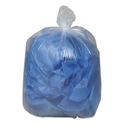Linear Low-Density Can Liners, 56 gal, 0.9 mil, 43" x 47", Clear, 10 Bags/Roll, 10 Rolls/Carton