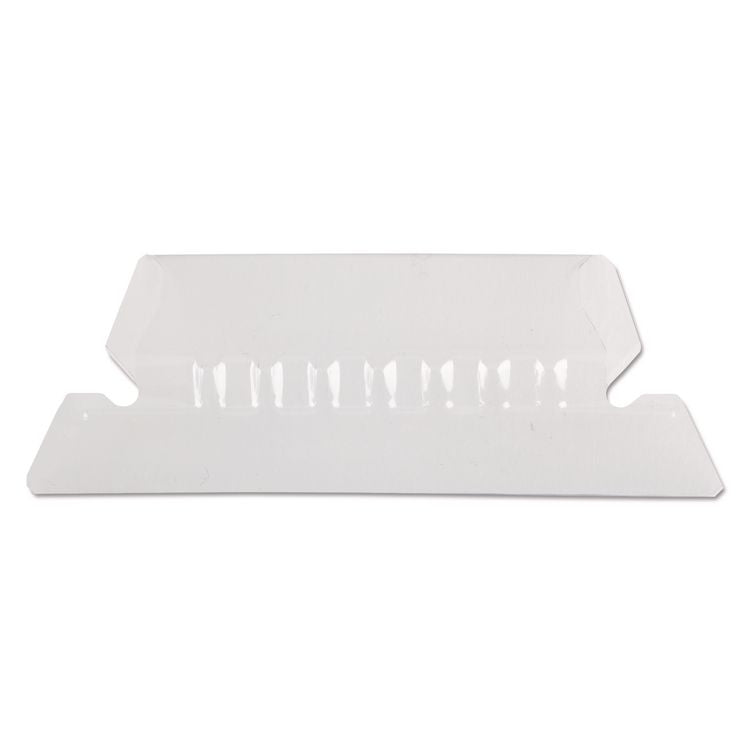 Transparent Colored Tabs For Hanging File Folders, 1/5-Cut, Clear, 2" Wide, 25/Pack