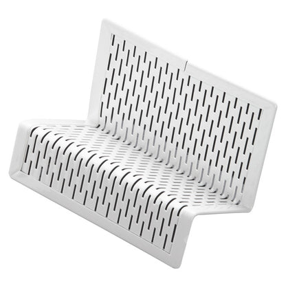 Urban Collection Punched Metal Business Card Holder, Holds 50 2 x 3.5 Cards, Perforated Steel, White
