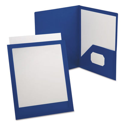 ViewFolio Poly Twin-Pocket Folders, Accommodates (100) 11 x 8.5 Sheets, Clear Front Cover, Blue Back Cover
