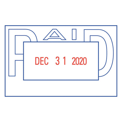 VersaDater Message Dater, 2.13 x 1.31, PAID, Blue/Red
