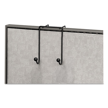 Partition Additions Wire Double-Garment Hook, 4 x 5.13 x 6, Over-the Panel Mount,  Black