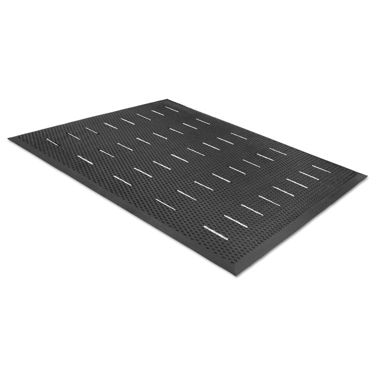 Free Flow Comfort Utility Floor Mat, 36" x 48", Black Non-Slip Vented Surface
